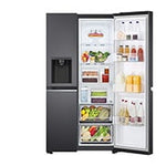 Lade das Bild in den Galerie-Viewer, LG Side-by-Side Kühlschrank GSLV71MCTD, Matte Black, Total No Frost, Eis- &amp; Wasserspender, ThinQ Smart
