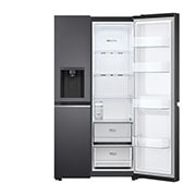 LG Side-by-Side Kühlschrank GSLV71MCTD, Matte Black, Total No Frost, Eis- & Wasserspender, ThinQ Smart