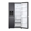 LG Side-by-Side Kühlschrank GSLV71MCTD, Matte Black, Total No Frost, Eis- & Wasserspender, ThinQ Smart