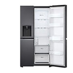 Lade das Bild in den Galerie-Viewer, LG Side-by-Side Kühlschrank GSLV71MCTD, Matte Black, Total No Frost, Eis- &amp; Wasserspender, ThinQ Smart
