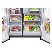 LG Side-by-Side Kühlschrank GSLV71MCTD, Matte Black, Total No Frost, Eis- & Wasserspender, ThinQ Smart