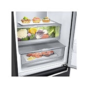 LG Kühl-Gefrierkombination Matt Schwarz: 384L, 203cm hoch, Inverter Linear Kompressor