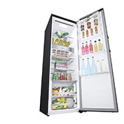 LG Freistehender Kühlschrank Schwarz: Effizient, Geräumig, Leise mit Inverter Linear Compressor