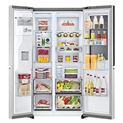 LG InstaView Side-by-Side Kühlschrank, 635L Kapazität, Eis- und Wasserspender, Smart