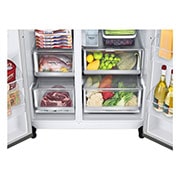 LG InstaView Side-by-Side Kühlschrank, 635L Kapazität, Eis- und Wasserspender, Smart