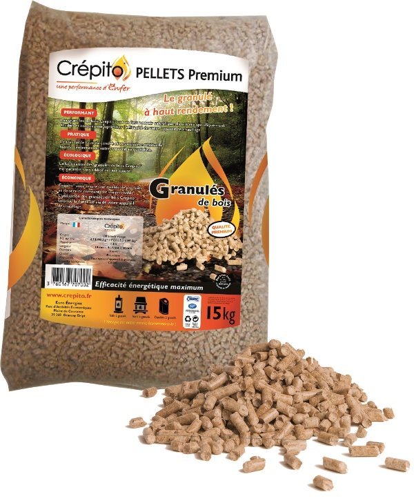 Crépito Premium Holzpellets 72er Palette – 15 kg Säcke, 1080 kg Gesamt