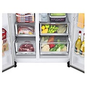 LG GSXV91PZAE Side-by-Side Kühlschrank: InstaView, Eisspender, 635L, Platinum Silber