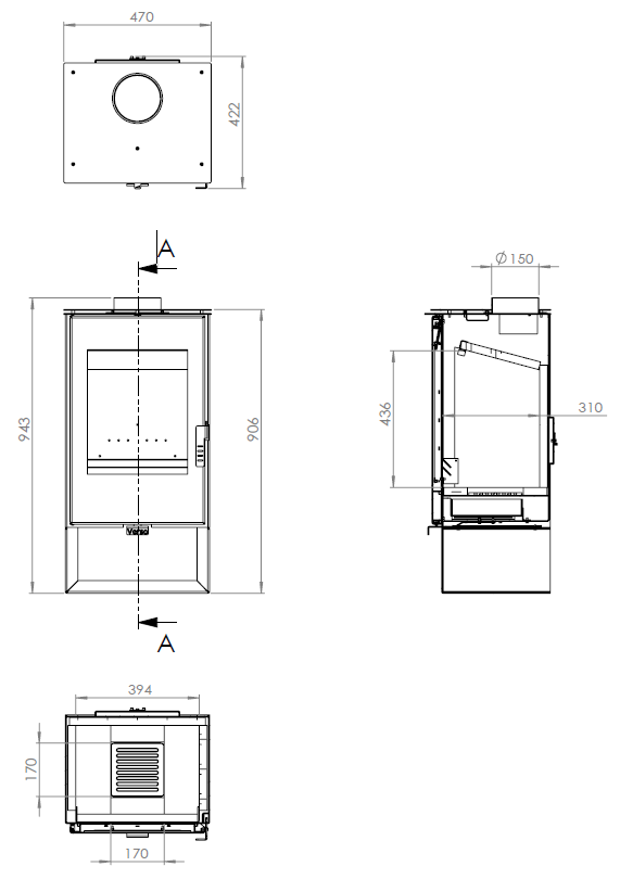 Aicardo 7,5 kW Holzofen: Effiziente Heizung für bis zu 75 m² mit Dreifachverbrennung