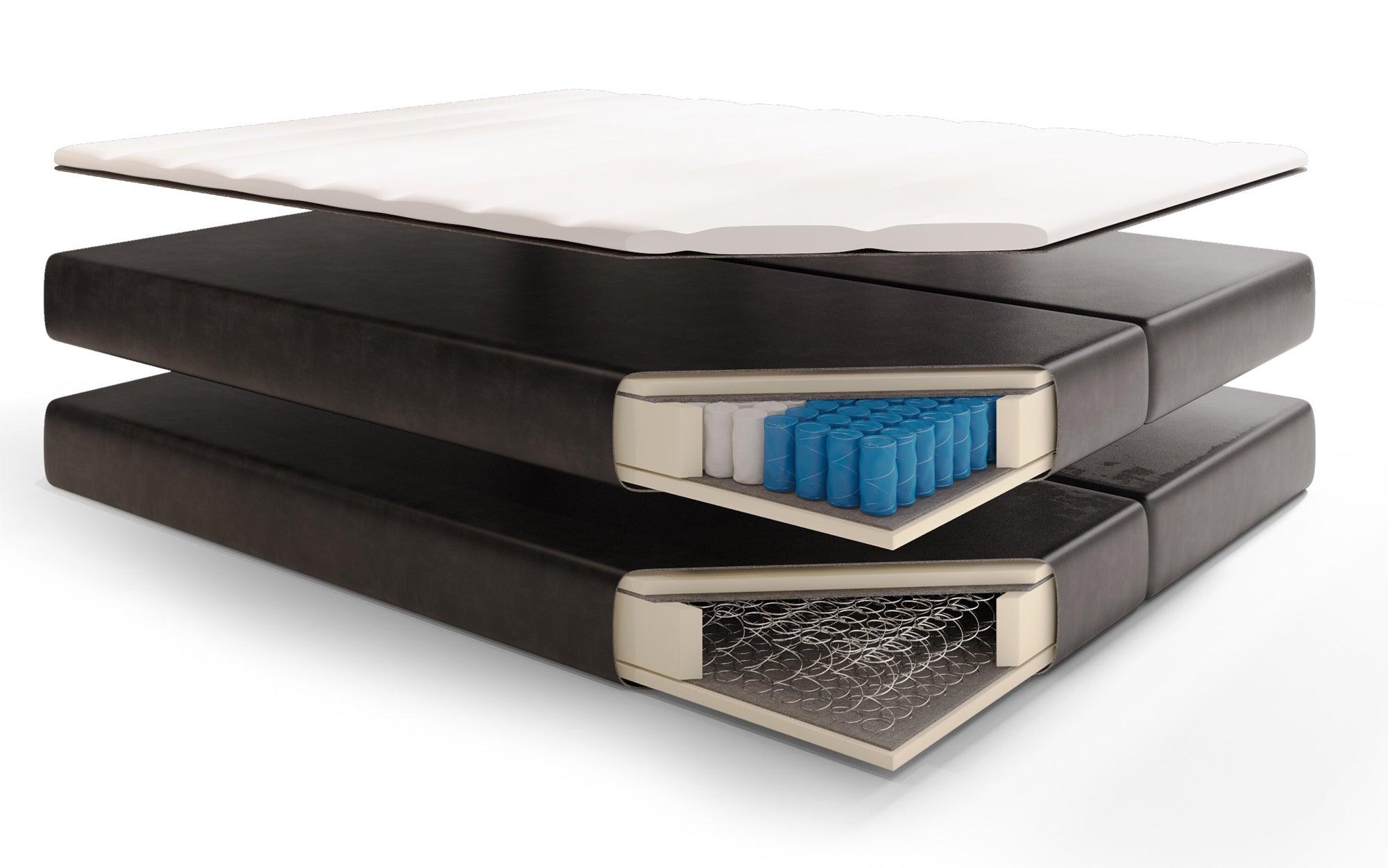 Sonno Luxus Boxspringbett mit RGB-Beleuchtung, USB-Anschluss und Praktischem Stauraum