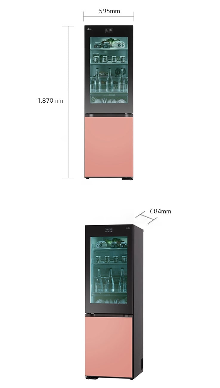 LG InstaView MoodUP® Kühl-Gefrierkombination mit StanbyME Smart Display Set