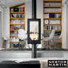 Nestor Martin Quadratischer Gasofen THS 15: 6 kW Leistung, Schwarzer Stahl, 360° drehbar