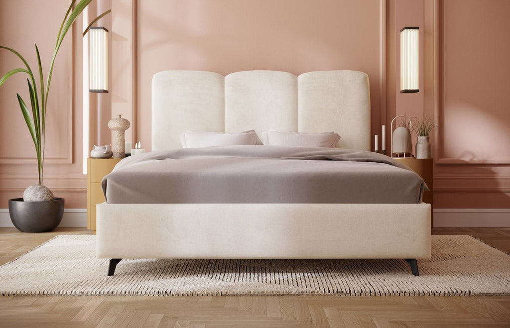 Mirella Designer Samt Polsterbett – Luxuriöser Komfort für Ihr Schlafzimmer