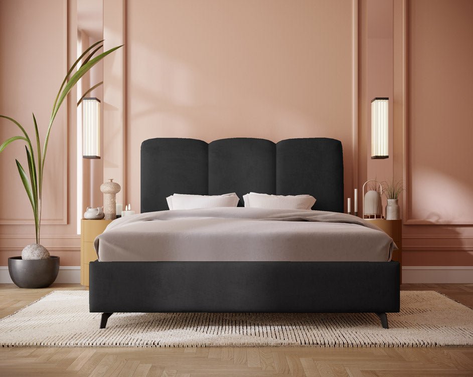Mirella Designer Samt Polsterbett – Luxuriöser Komfort für Ihr Schlafzimmer