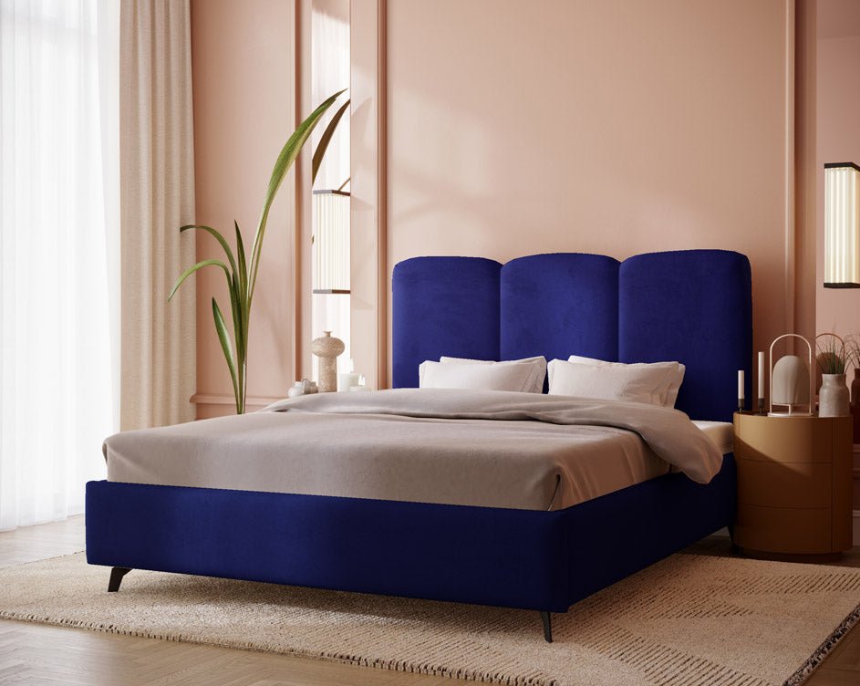 Mirella Designer Samt Polsterbett – Luxuriöser Komfort für Ihr Schlafzimmer