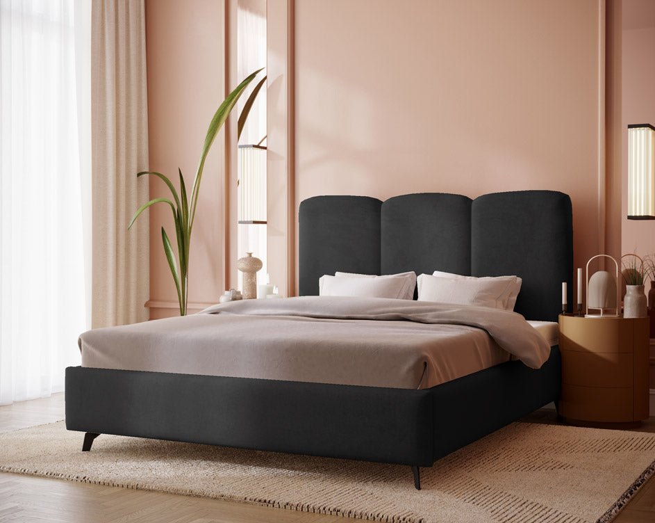 Mirella Designer Samt Polsterbett – Luxuriöser Komfort für Ihr Schlafzimmer