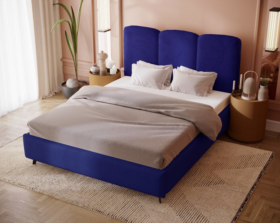 Mirella Designer Samt Polsterbett – Luxuriöser Komfort für Ihr Schlafzimmer