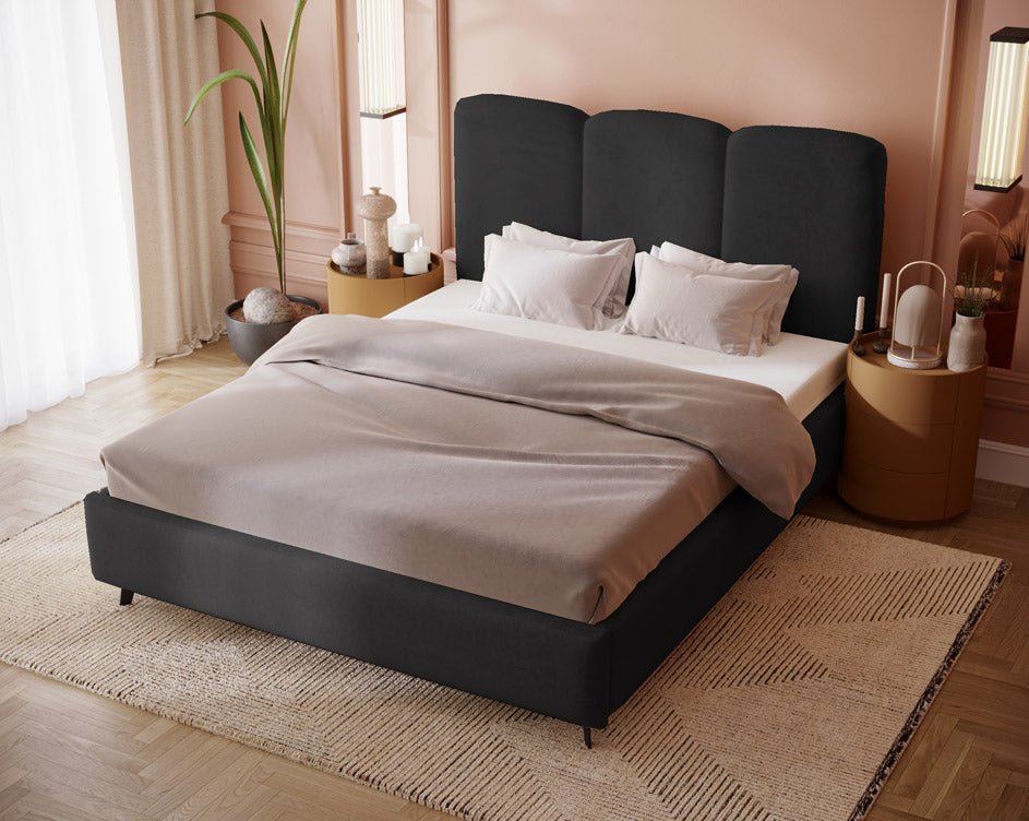 Mirella Designer Samt Polsterbett – Luxuriöser Komfort für Ihr Schlafzimmer