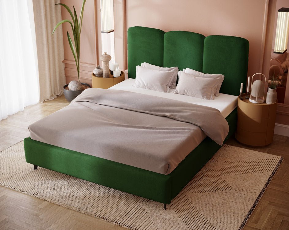 Mirella Designer Samt Polsterbett – Luxuriöser Komfort für Ihr Schlafzimmer
