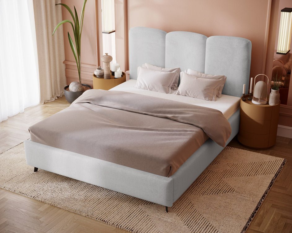 Mirella Designer Samt Polsterbett – Luxuriöser Komfort für Ihr Schlafzimmer