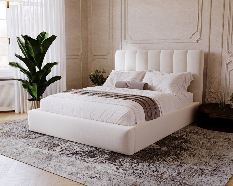 Luxuriöses Samt Polsterbett Lunera mit Stauraum: Modern, Elegant, Komfortabel