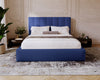 Luxuriöses Samt Polsterbett Lunera mit Stauraum: Modern, Elegant, Komfortabel