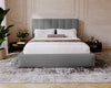 Luxuriöses Samt Polsterbett Lunera mit Stauraum: Modern, Elegant, Komfortabel