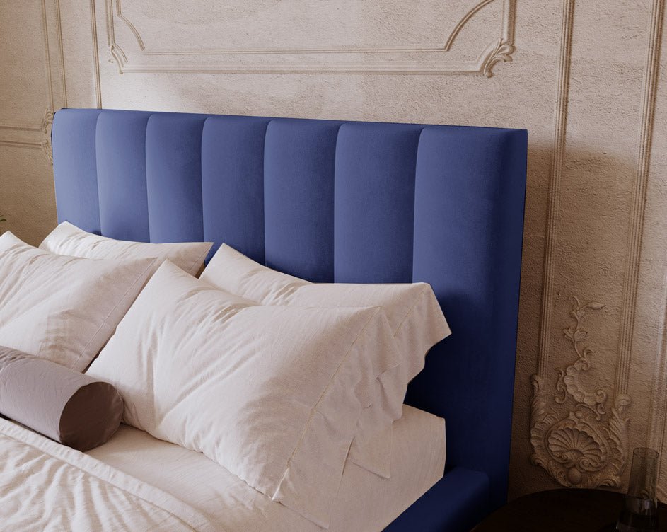 Luxuriöses Samt Polsterbett Lunera mit Stauraum: Modern, Elegant, Komfortabel