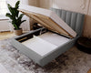 Luxuriöses Samt Polsterbett Lunera mit Stauraum: Modern, Elegant, Komfortabel