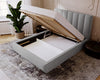 Luxuriöses Samt Polsterbett Lunera mit Stauraum: Modern, Elegant, Komfortabel