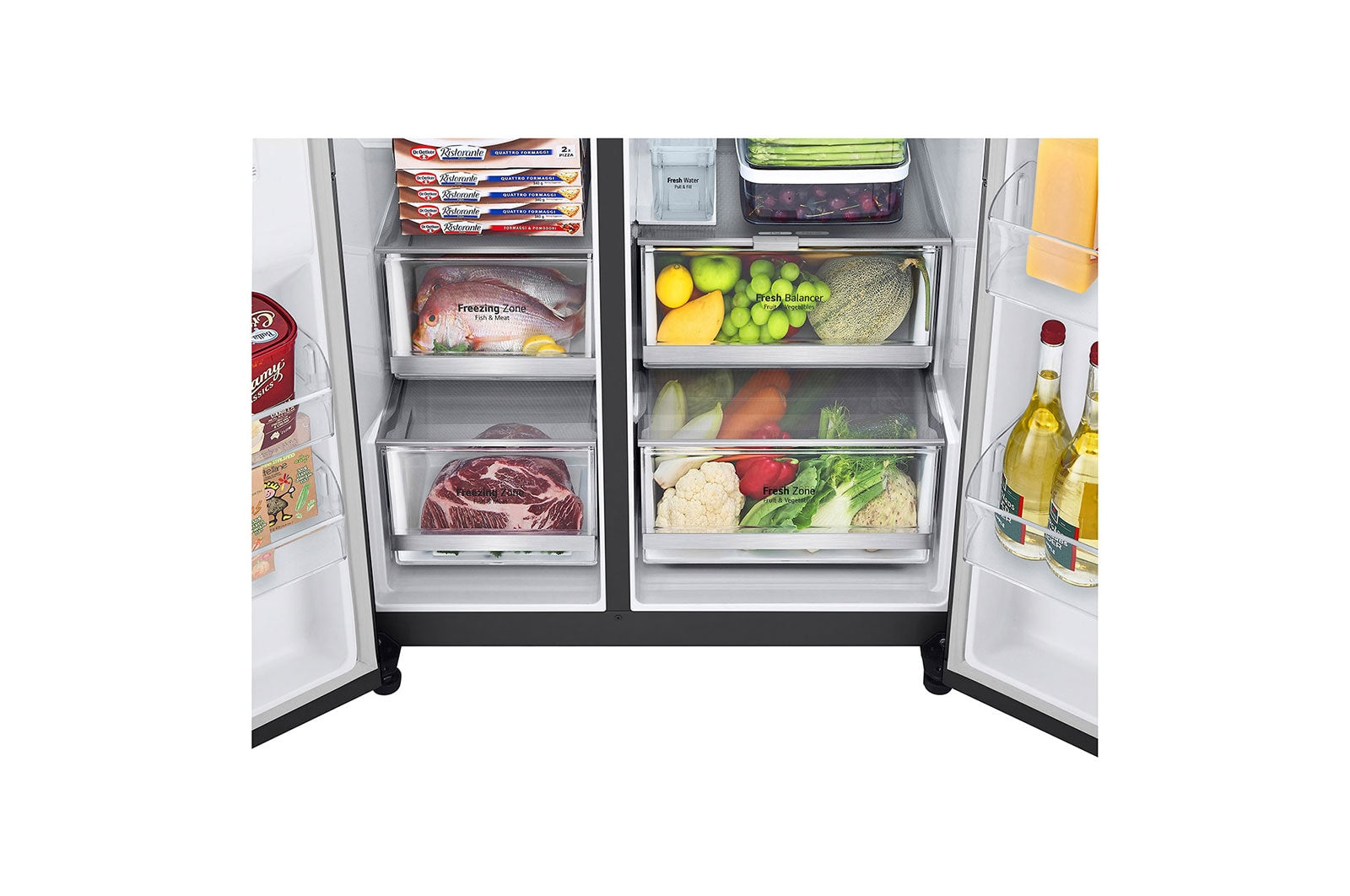 LG GSLV71MCLE Side-by-Side Kühlschrank: 635L, Eis- & Wasserspender, Total No Frost, ThinQ