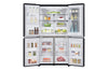 LG InstaView Multi-Door Kühlschrank: 638L Kapazität, Eisspender, Matte Black Steel