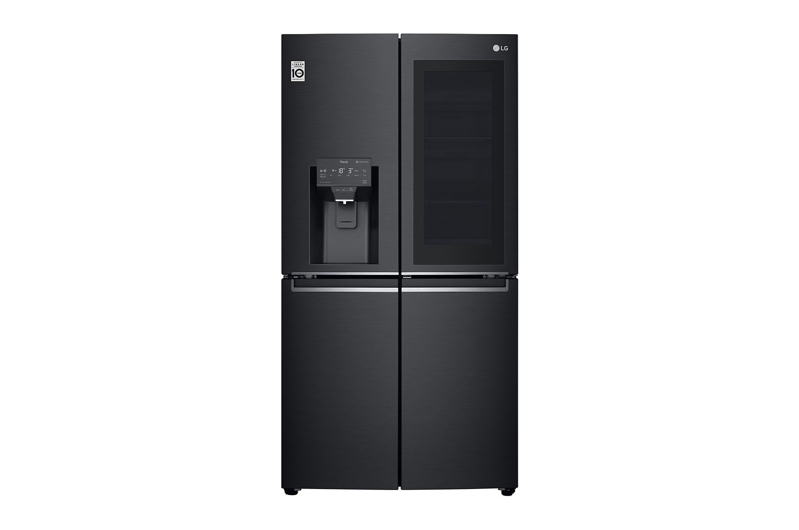 LG InstaView Multi-Door Kühlschrank: 638L Kapazität, Eisspender, Matte Black Steel