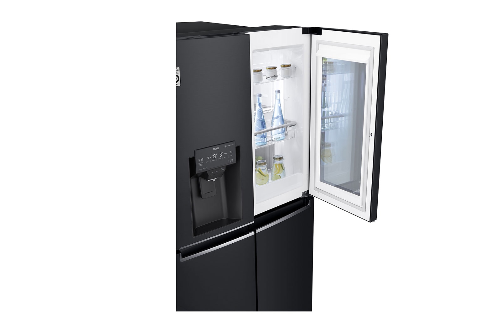 LG InstaView Multi-Door Kühlschrank: 638L Kapazität, Eisspender, Matte Black Steel