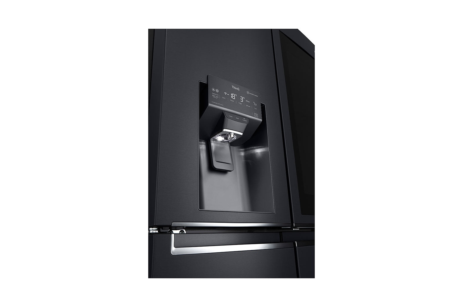 LG InstaView Multi-Door Kühlschrank: 638L Kapazität, Eisspender, Matte Black Steel
