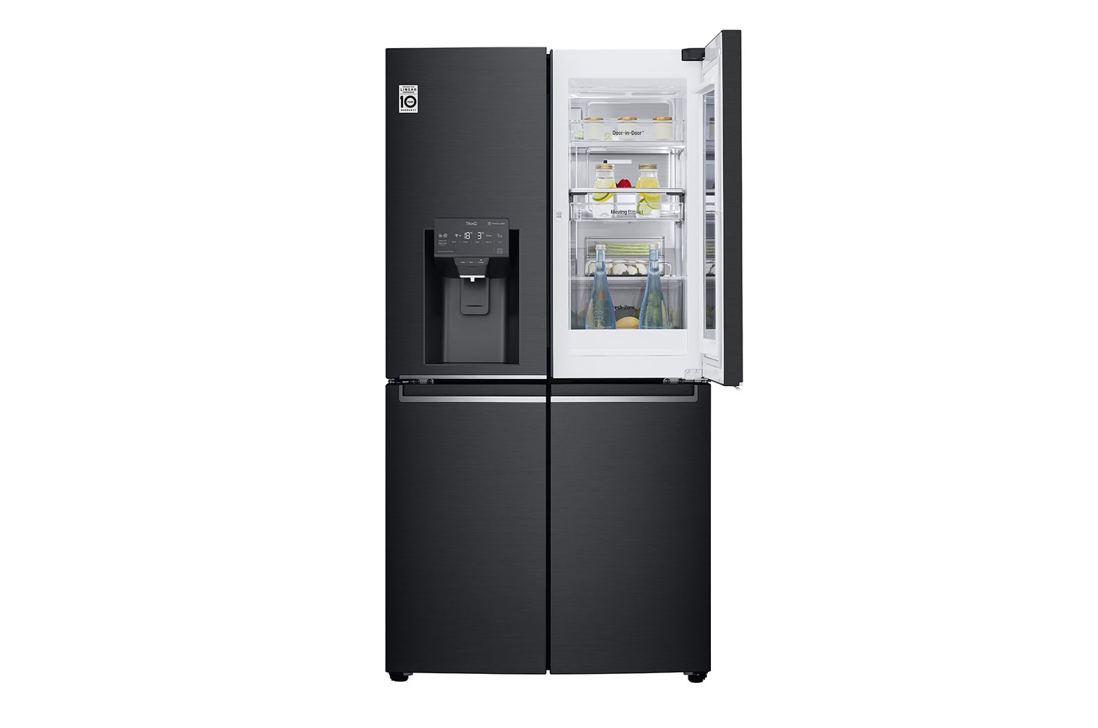 LG InstaView Multi-Door Kühlschrank: 638L Kapazität, Eisspender, Matte Black Steel