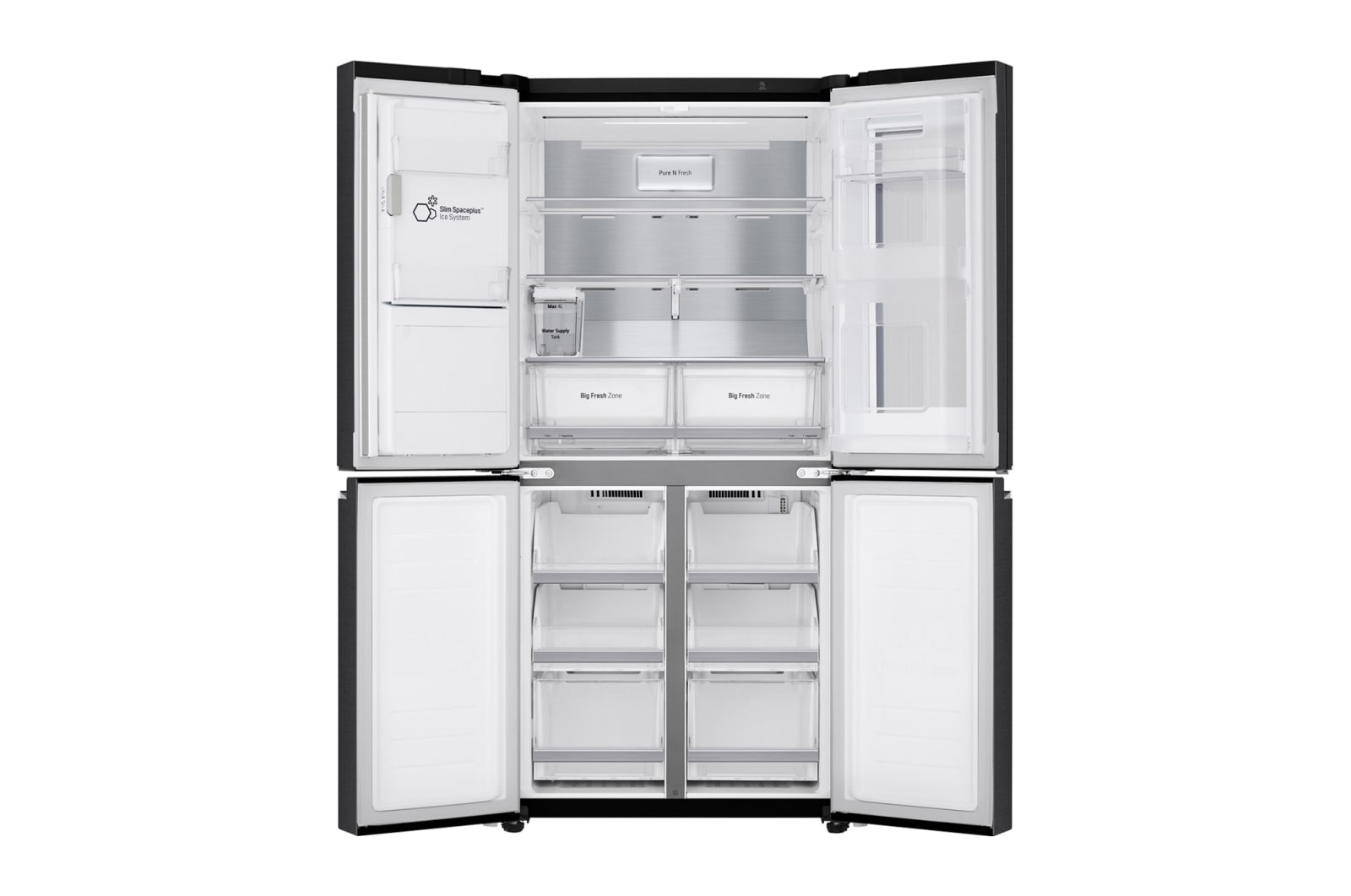 LG Multi-Door Kühlschrank InstaView Door-in-Door 508L, UVnano, Eis- & Wasserspender