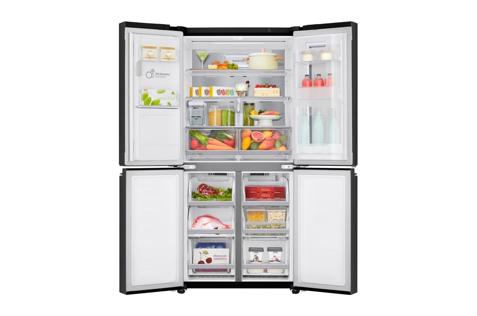 LG Multi-Door Kühlschrank InstaView Door-in-Door 508L, UVnano, Eis- & Wasserspender