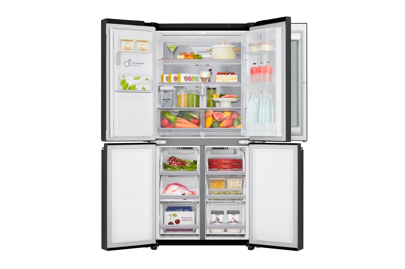 LG Multi-Door Kühlschrank InstaView Door-in-Door 508L, UVnano, Eis- & Wasserspender