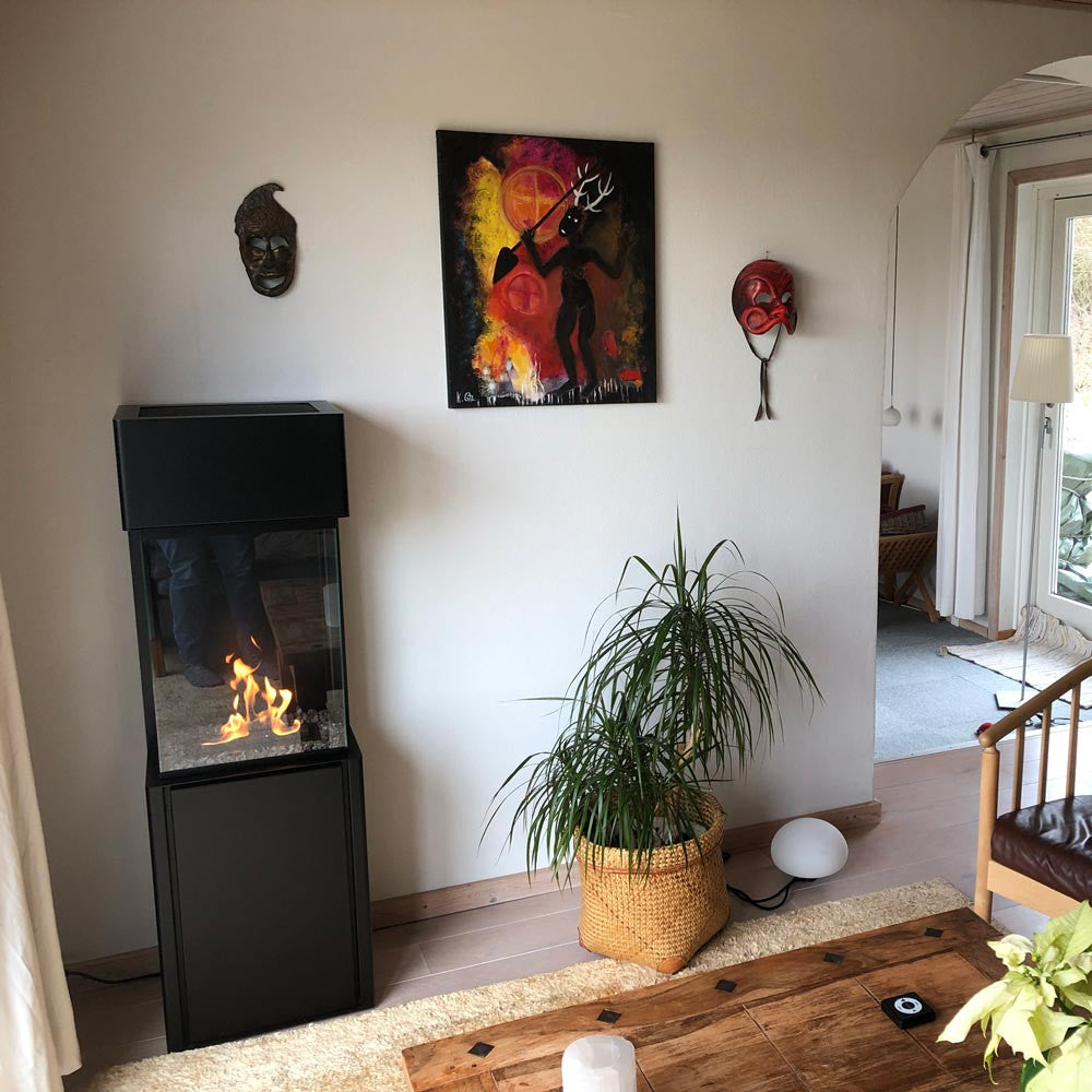 Planika Arcticon BEV Bioethanol Kamin: Eleganter, automatischer freistehender Kamin mit Fernbedienung