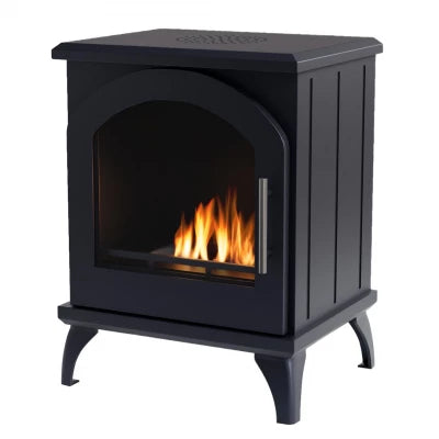 ScandiFlames Austin Bioethanol Kamin: Eleganter Schwarz Freistehender Ofen für Ihr Zuhause