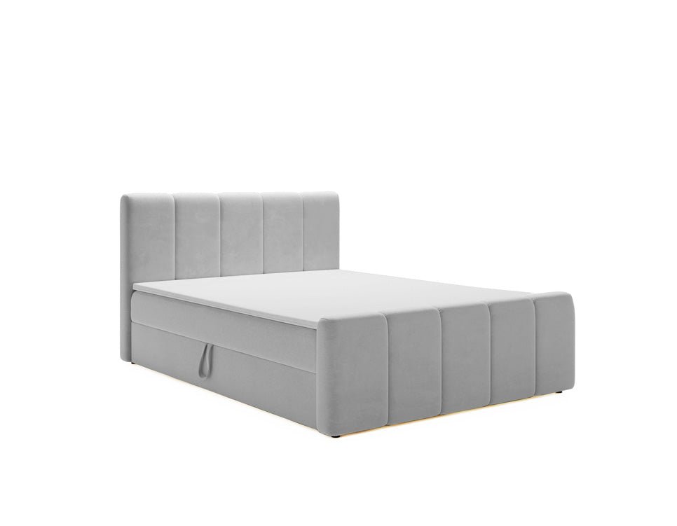 Elegantes Boxspringbett Bergamo Samt mit Integriertem Stauraum – Hoher Schlafkomfort, Modernes Design
