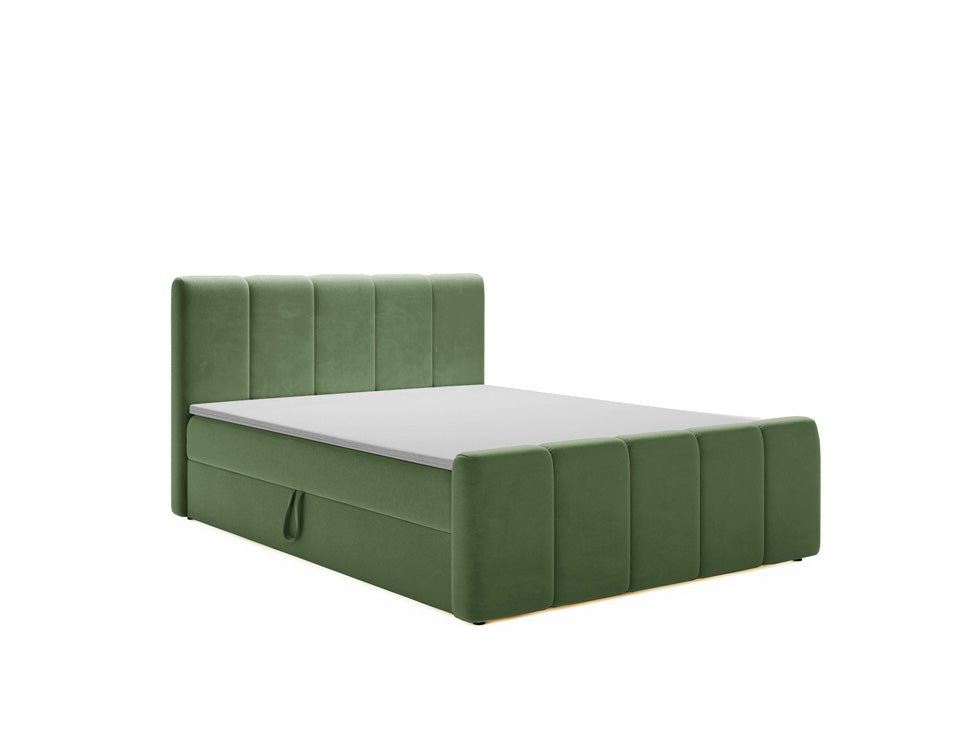 Elegantes Boxspringbett Bergamo Samt mit Integriertem Stauraum – Hoher Schlafkomfort, Modernes Design