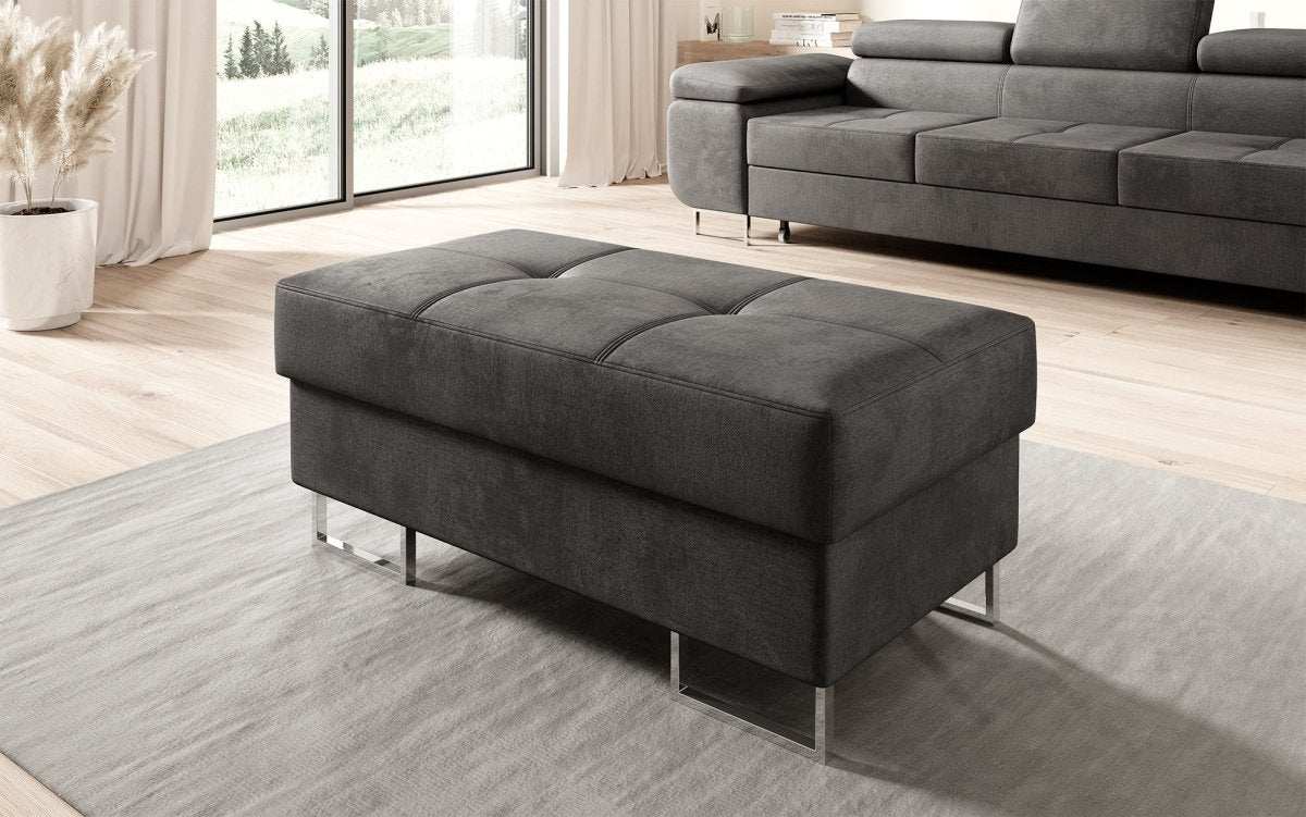 Jess Design Samt Beistellhocker mit Integriertem Stauraum – Vielseitiger Sitzwürfel