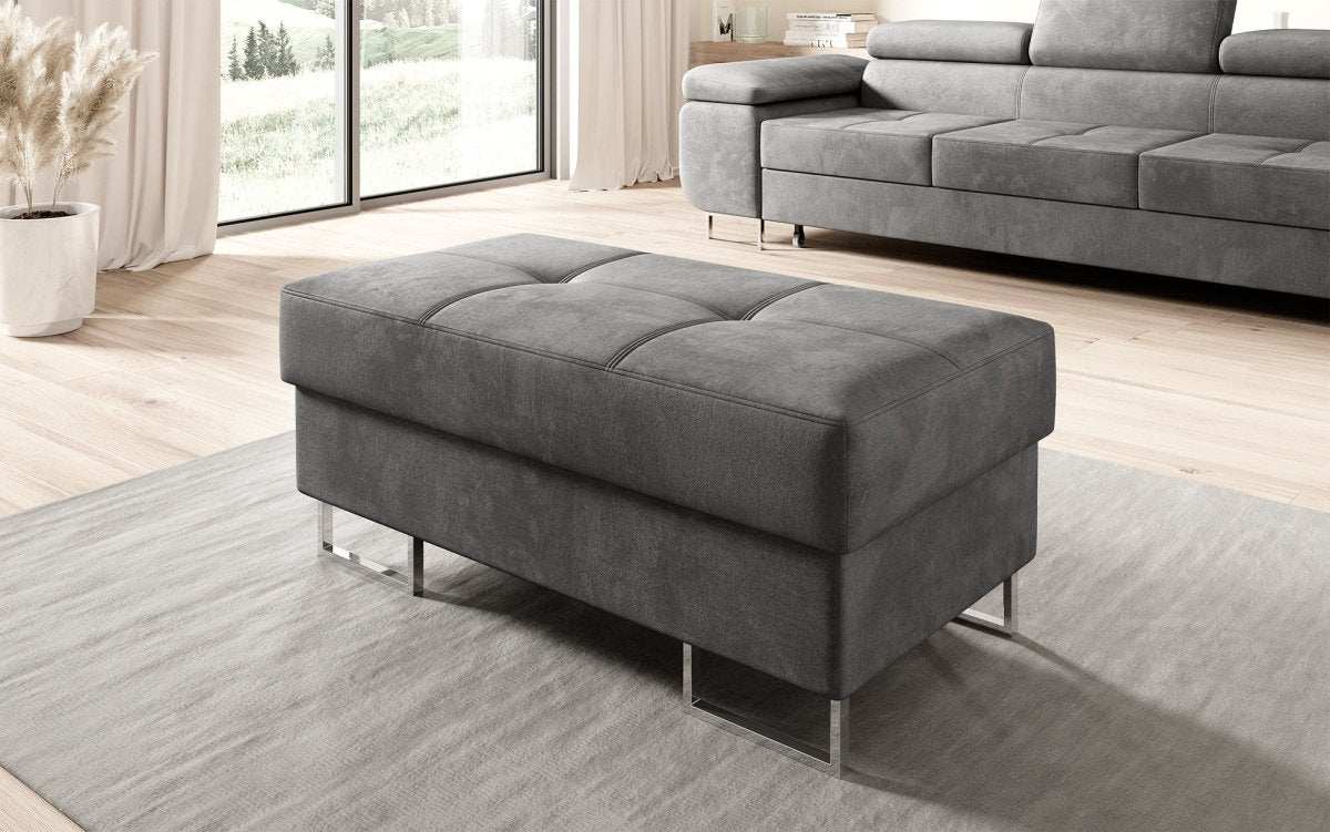 Jess Design Samt Beistellhocker mit Integriertem Stauraum – Vielseitiger Sitzwürfel