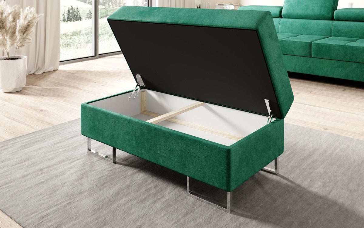 Jess Design Samt Beistellhocker mit Integriertem Stauraum – Vielseitiger Sitzwürfel