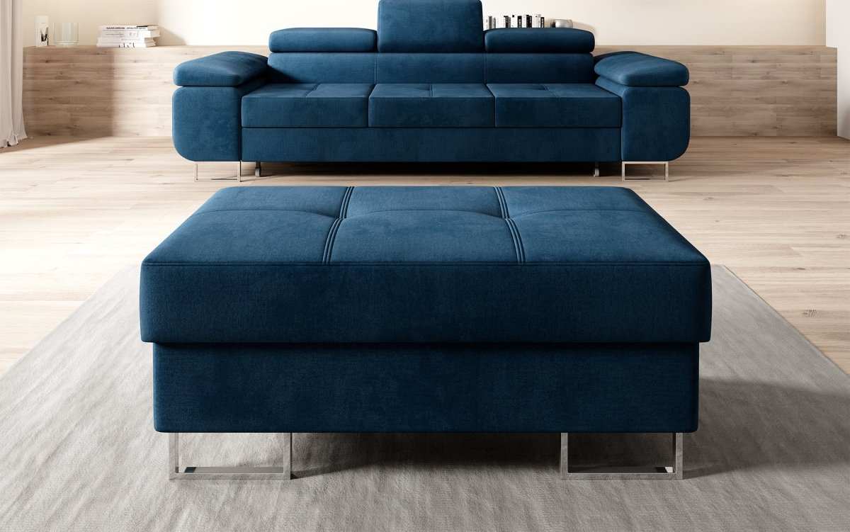 Jess Design Samt Beistellhocker mit Integriertem Stauraum – Vielseitiger Sitzwürfel