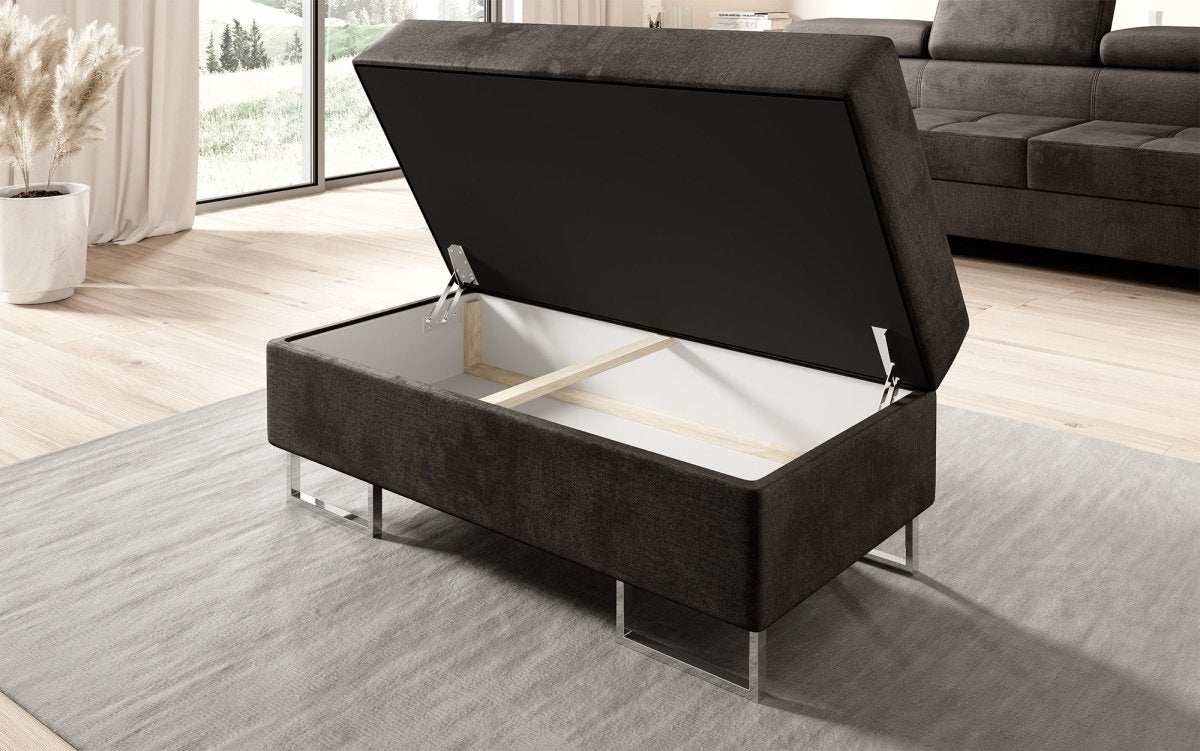 Jess Design Samt Beistellhocker mit Integriertem Stauraum – Vielseitiger Sitzwürfel