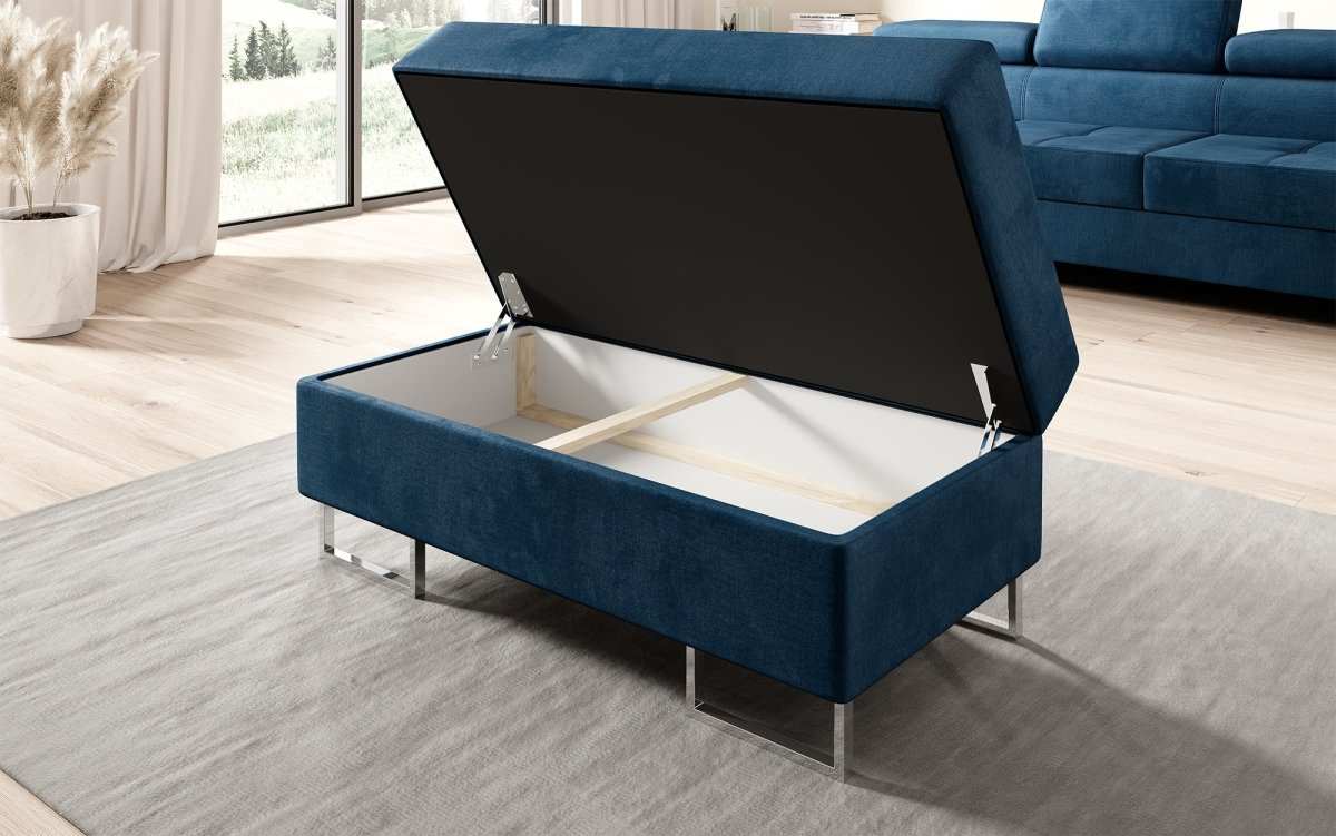 Jess Design Samt Beistellhocker mit Integriertem Stauraum – Vielseitiger Sitzwürfel