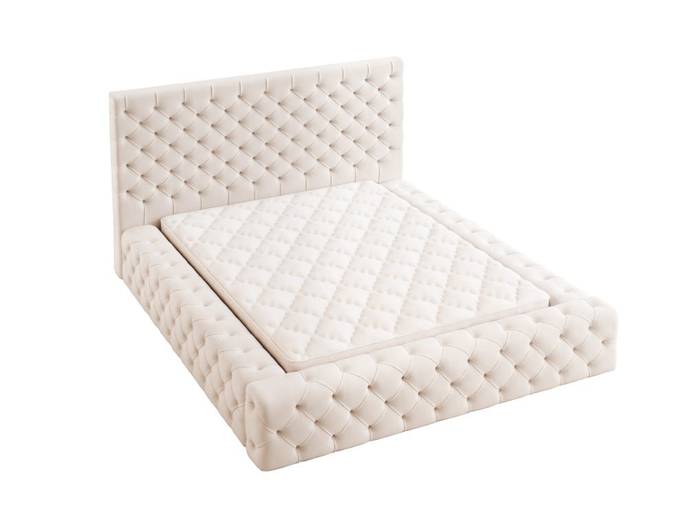 Luxuriöses Designer Samt Polsterbett Lana mit großem Stauraum – Modern & Bequem