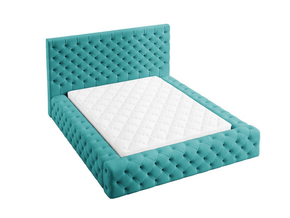 Luxuriöses Designer Samt Polsterbett Lana mit großem Stauraum – Modern & Bequem